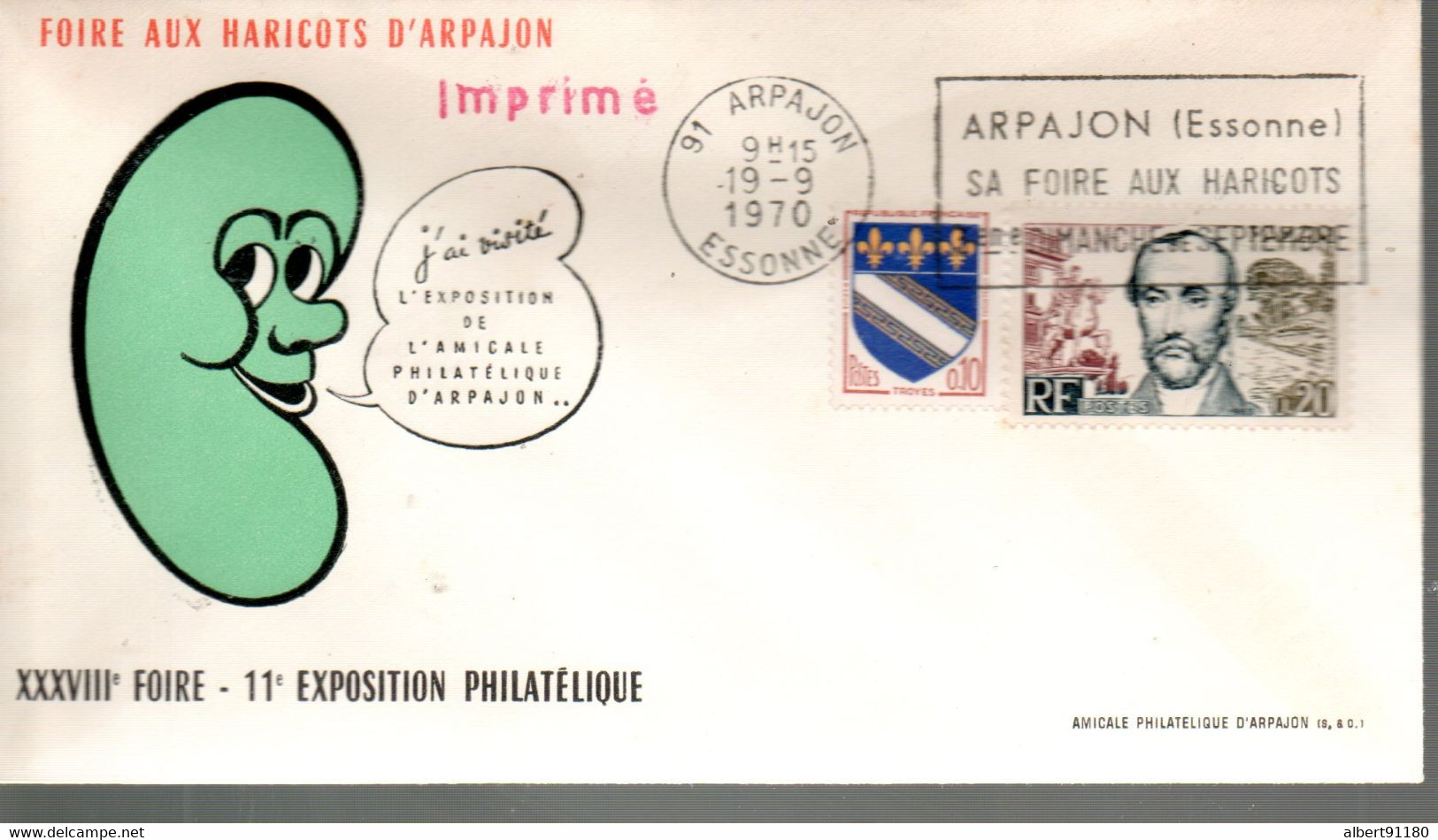 FRANCE Exposition Philatélique Foire Aux Haricots D Arpajon 1970 - Lettres & Documents