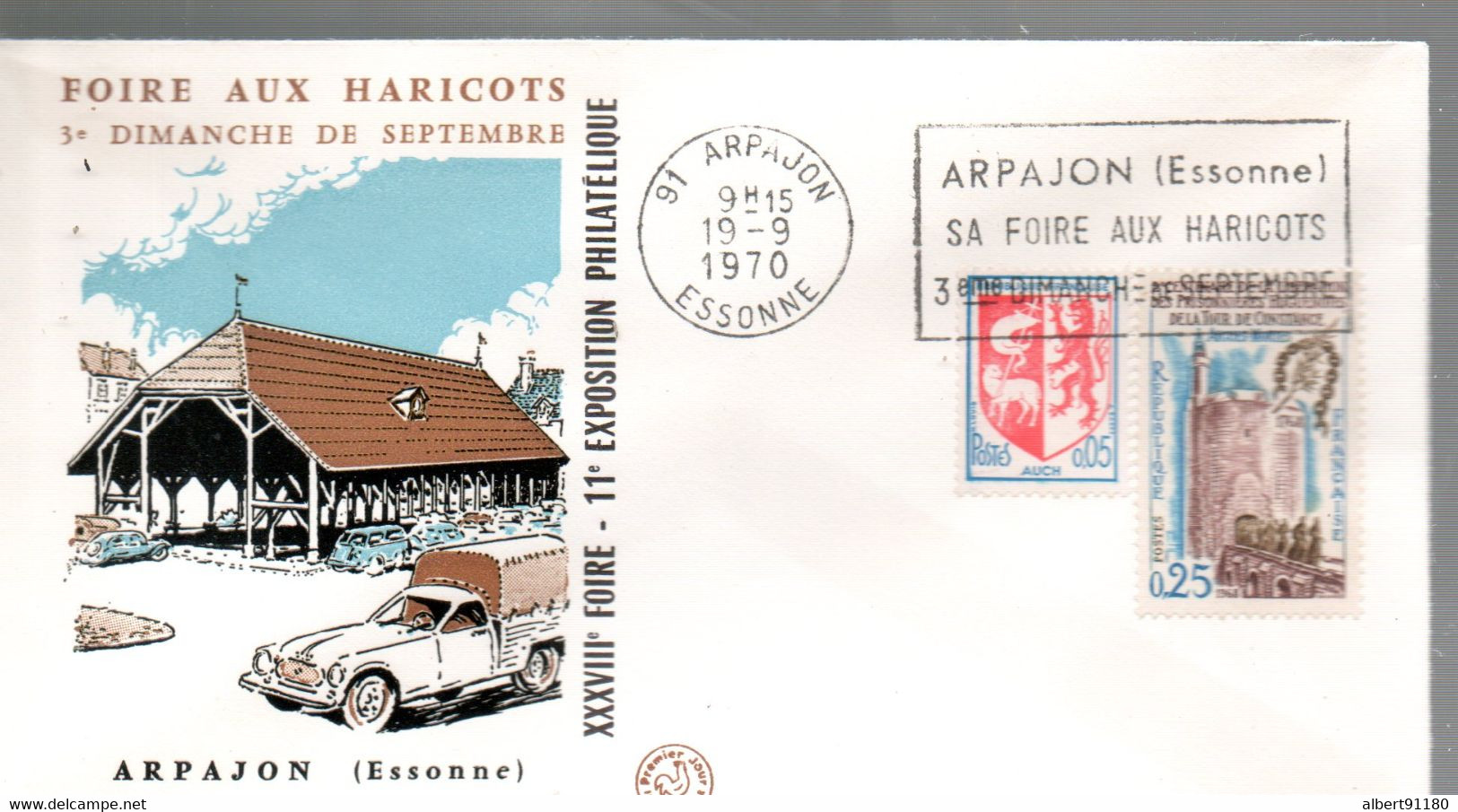 FRANCE Exposition Philatélique Foire Aux Haricots D Arpajon 1970 - Storia Postale