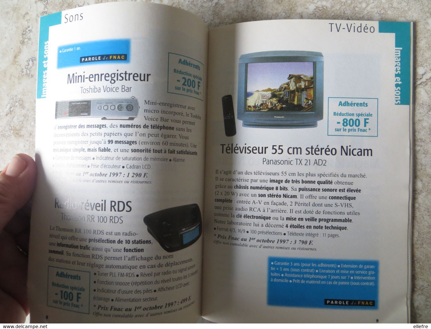 Revue CONTACT FNAC  dépliant publicitaire 1997 appareil informatique télephone appareil photo prix en francs