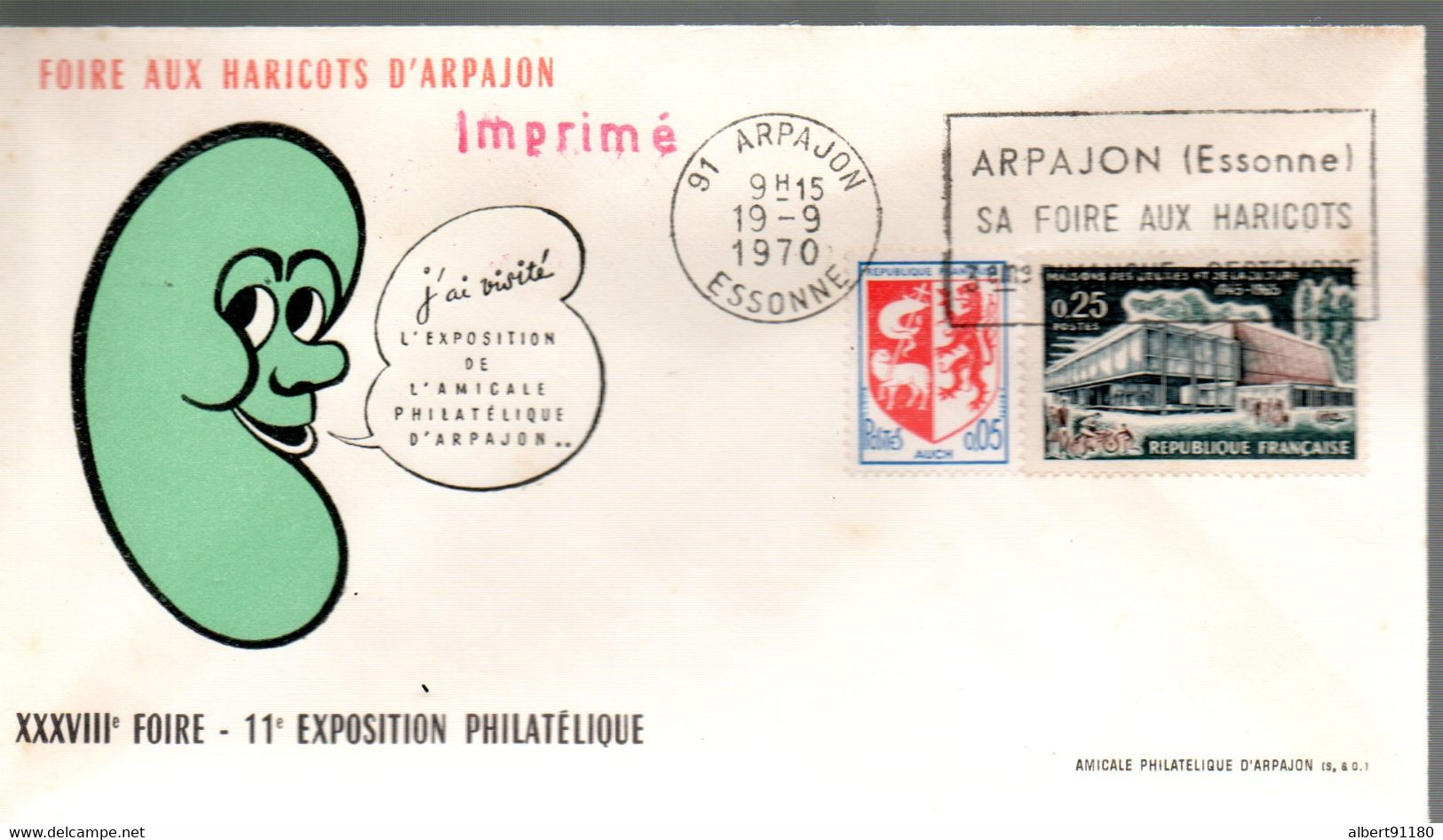 FRANCE Exposition Philatélique Foire Aux Haricots D Arpajon 1970 - Lettres & Documents