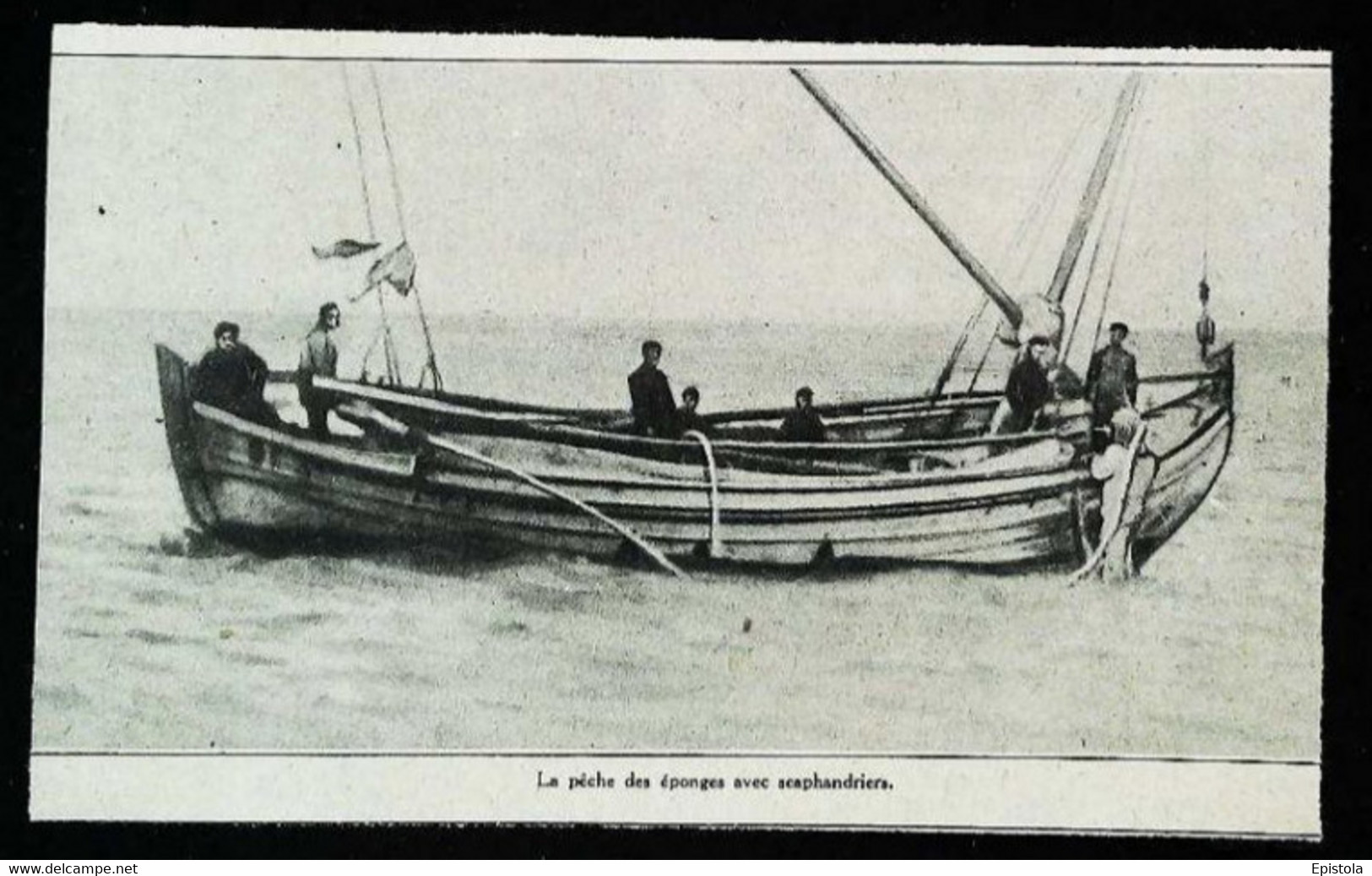 ► SFAX (Tunisie) Scaphandrier Pêcheur D'Eponges - Coupure De Presse Originale Début XXe (Encadré Photo) - Historische Dokumente