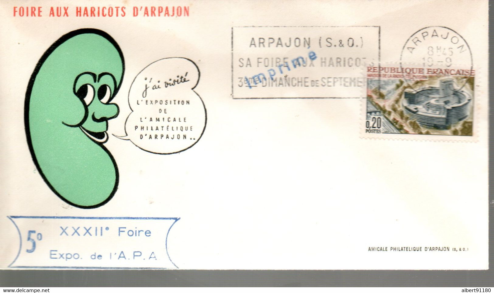 FRANCE Exposition Philatélique Foire Aux Haricots D Arpajon 1964 - Covers & Documents