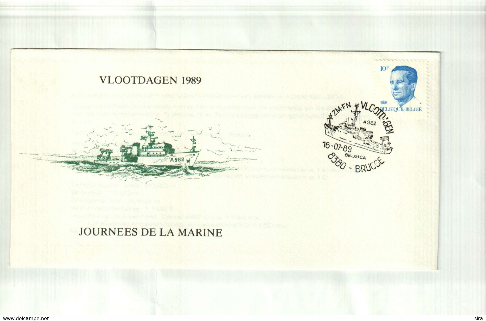 Omslag A962 Belgica Vlootdagen Journées De La Marine 1989 - Bateaux