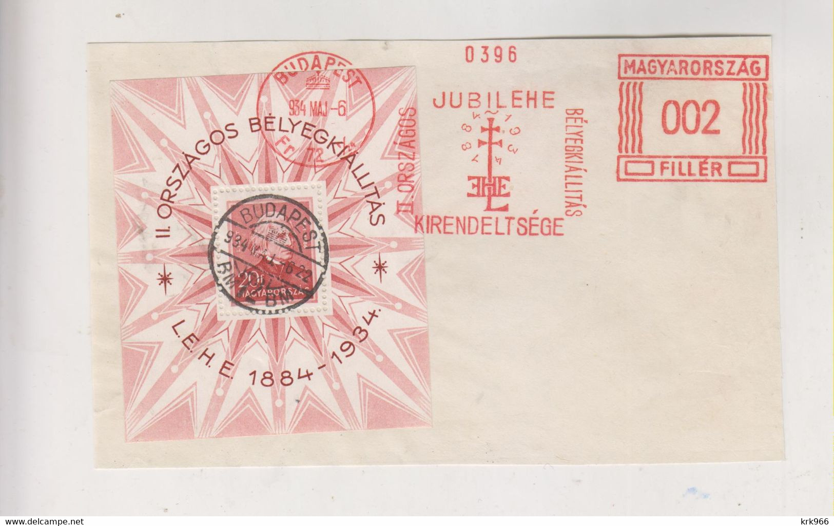 HUNGARY.1934 Nice Sheet Used On Paper - Usado