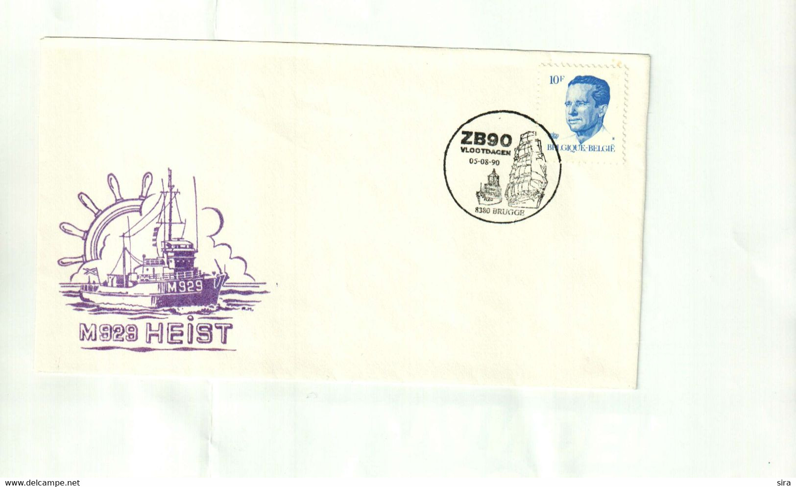 Omslag Met Scheepsstempel  M929 Heist Met Stempel Vlootdagen Journées De La Marine 1990 - Bateaux