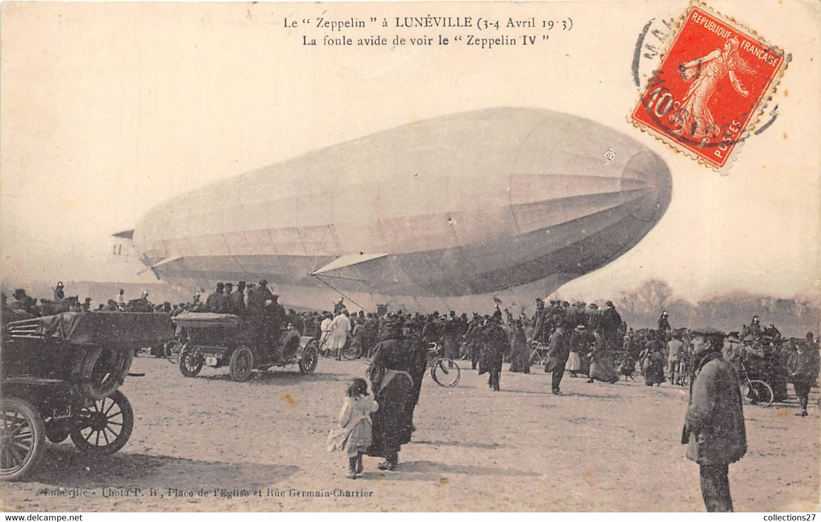 54-LUNEVILLE- LE ZEPPELIN- LA FOULE AVIDE DE VOIR LE ZEPPELIN IV - Luneville