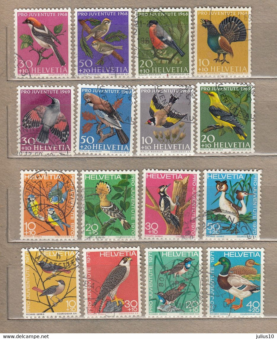 BIRDS SWITZERLAND 1968-1971 Complete Sets Used (o) #22273 - Other & Unclassified