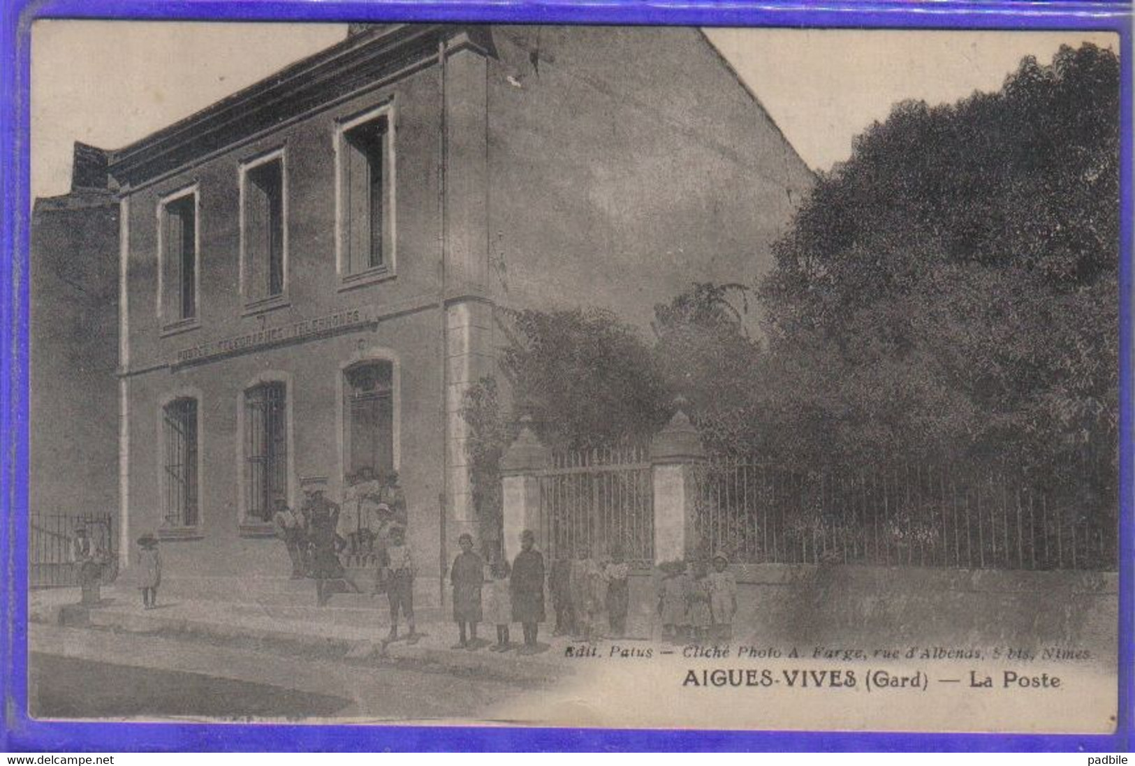 Carte Postale 30. Aigues-Vives   La Poste  Très Beau Plan - Aigues-Vives