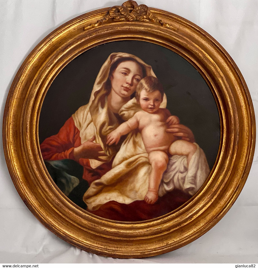 Dipinto Ad Olio Su Tela Madonna Con Bambino Di Ciro De Lucia Con Certificato Autenticità (G50) (5DBEM) - Olii