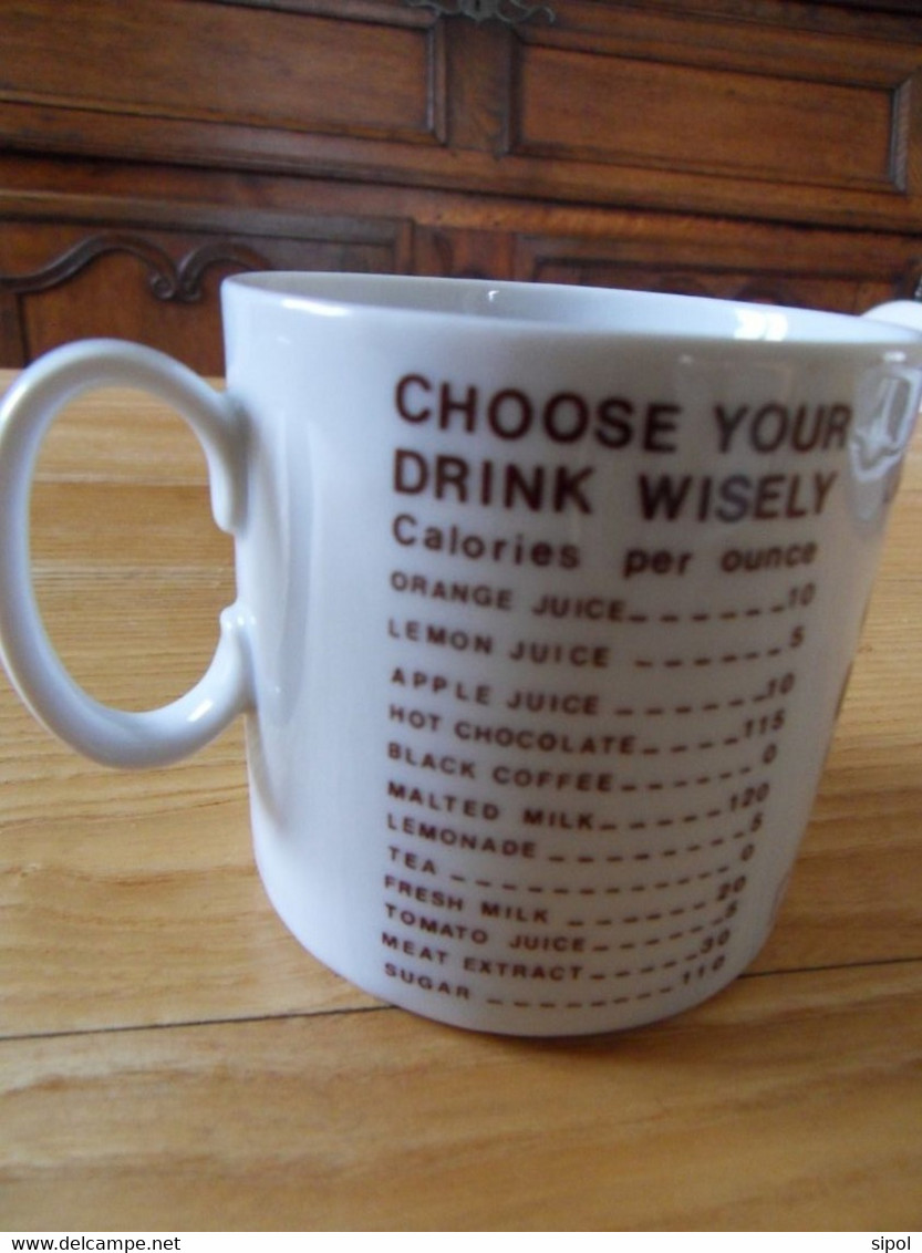 Calorie Mug Tasse Humoristique Compte Calories Boissons Alcoolisées Et Autre - Cups