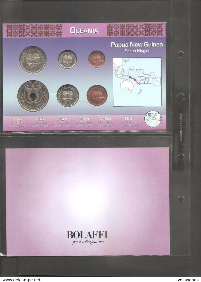 Papua Nuova Guinea - Folder Bolaffi Con Serie Mint Set FdC Completa Km1/6 - Papua New Guinea