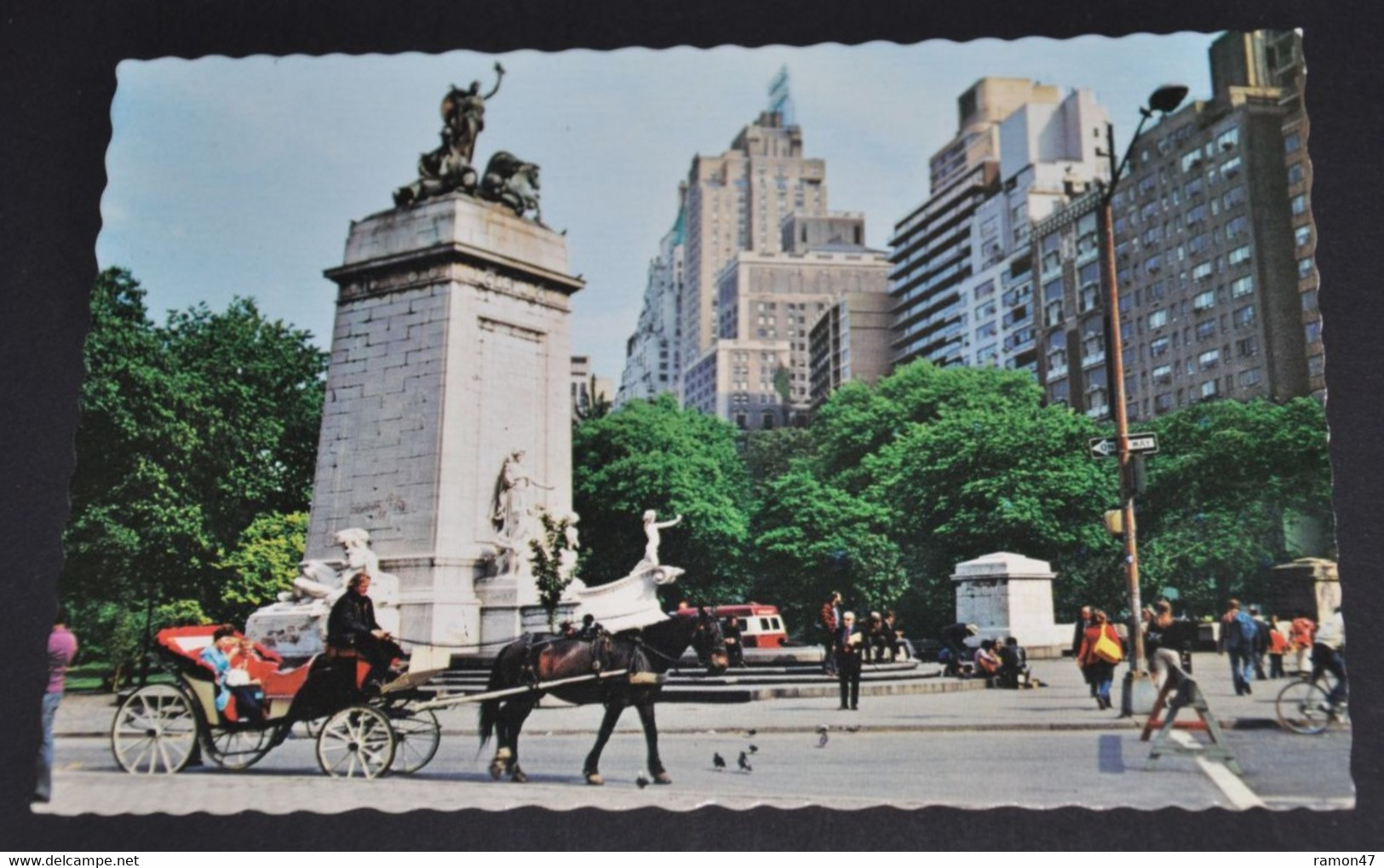 Carriages At Central Park - Alfred Mainzer, N.Y. - # 126 - Parks & Gärten