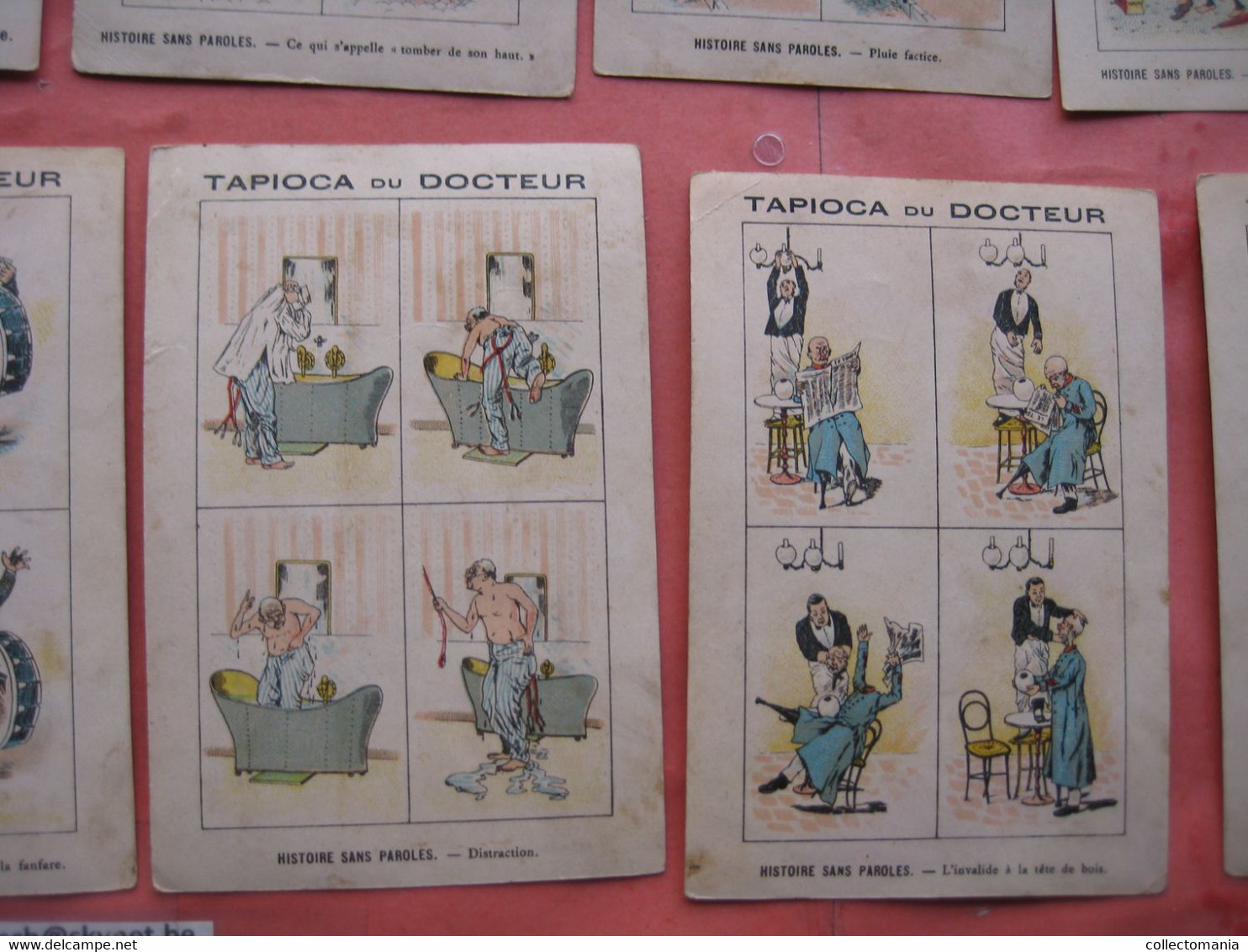 19 Cartes Chromos  Bandes Dessinés Avant L'invention  C1890,  Publicitaires Tapioca; Imprimeur COURBE ROUZET Humor - Other & Unclassified