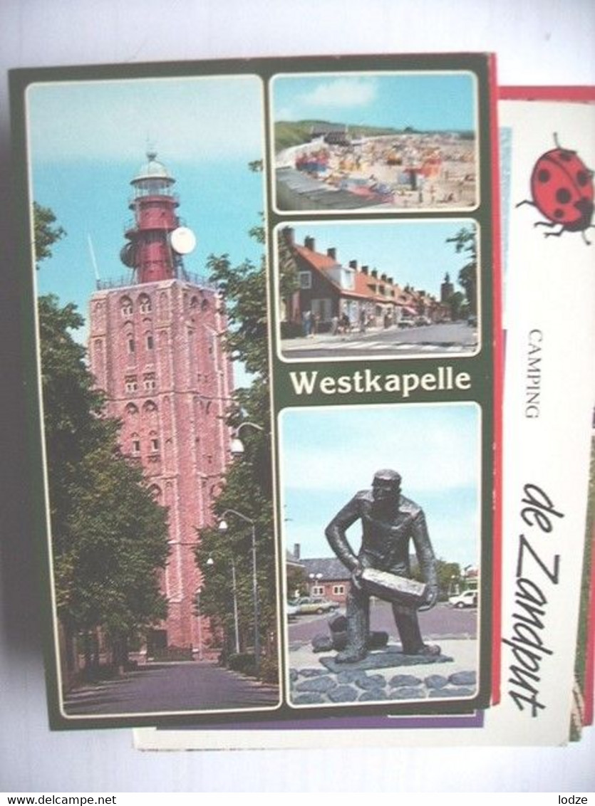 Nederland Holland Pays Bas Westkapelle Met Dijkwerker En Vuurtoren - Westkapelle