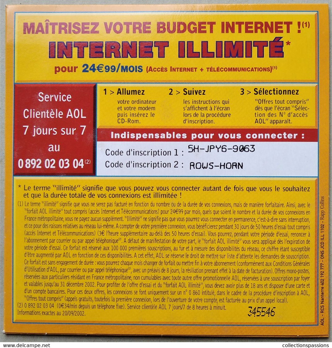 - Pochette CD ROM De Connexion Internet - AOL - - Kits De Connexion Internet