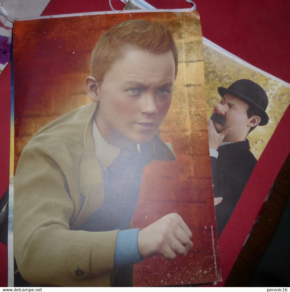 TINTIN : Une Banderole De 9 Feuilles R° V° , Pour Un Film : Les Aventures De TINTIN , Actuellement Au Cinéma 2011 - Andere Accessoires