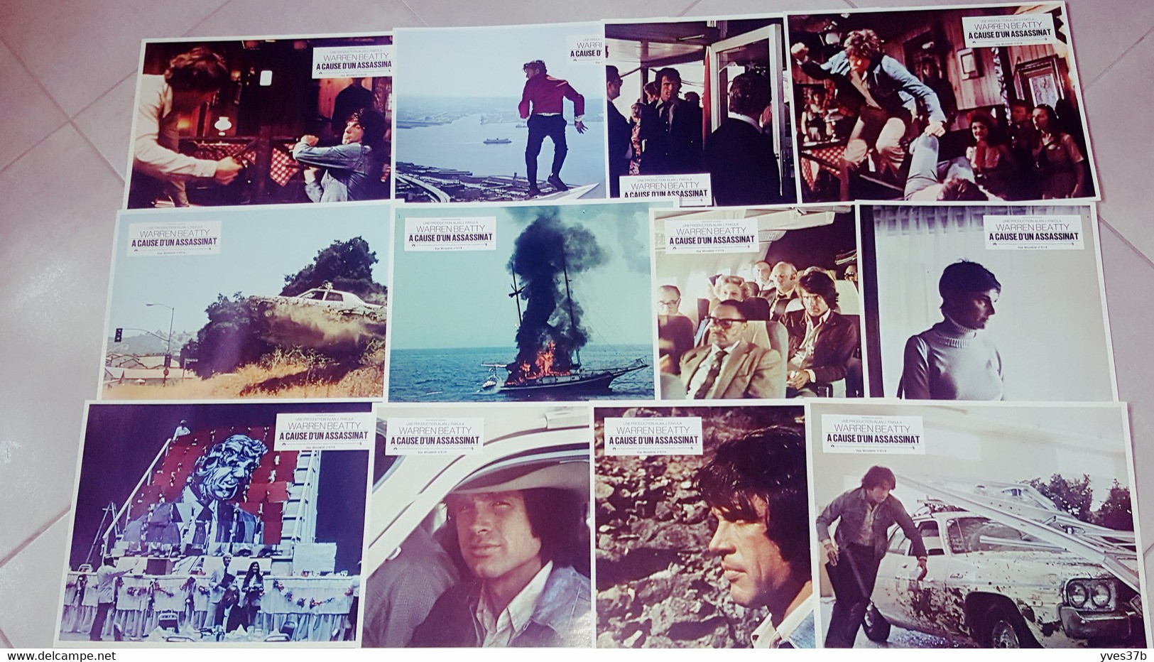 "A CAUSE D'UN ASSASSINAT" POCHETTE 12 Photos 21x30 Cm - 1974 - Warren Beatty....NEUVES - Photographs