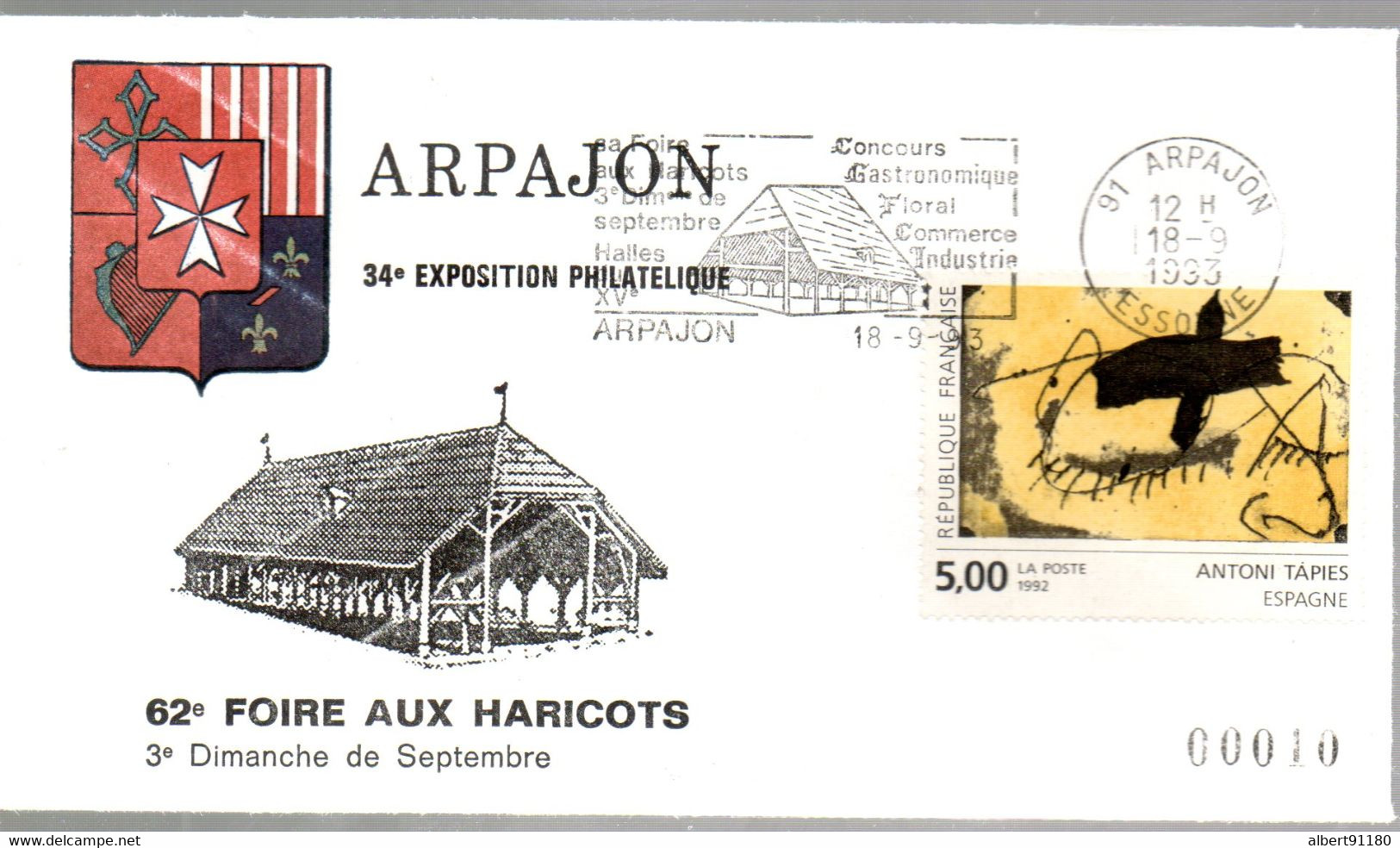 FRANCE Exposition Philatélique Foire Aux Haricots 1992 - Briefe U. Dokumente