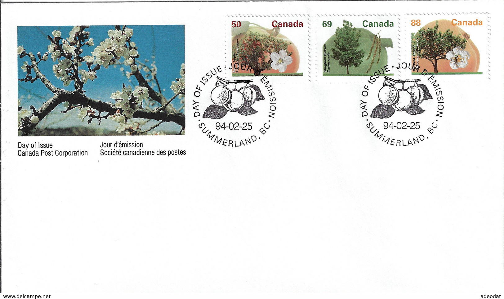 CANADA 1994 SCOTT 1365,1369,1373 FDC - 1991-2000