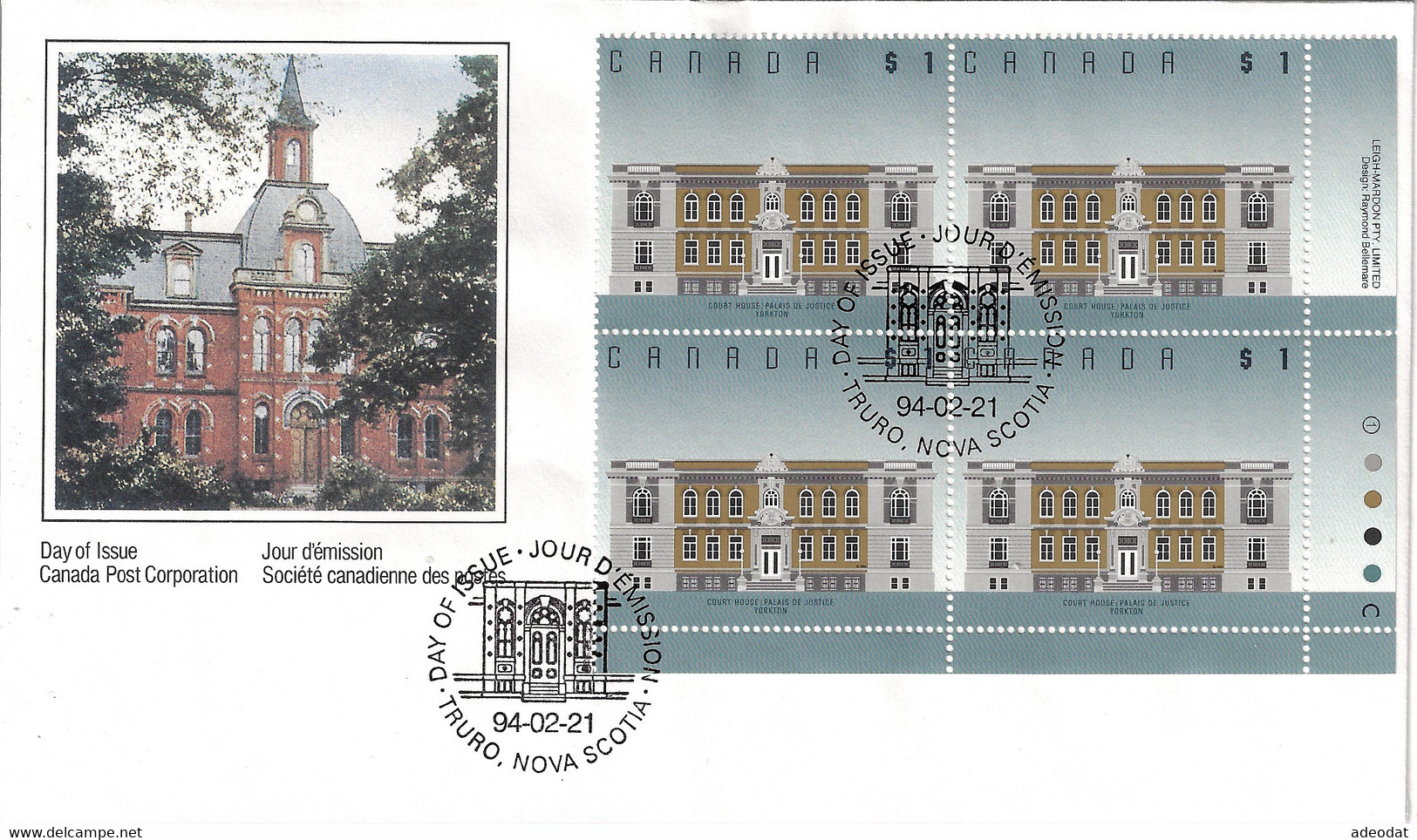 CANADA 1994 SCOTT 1375 PAIR FDC - 1991-2000