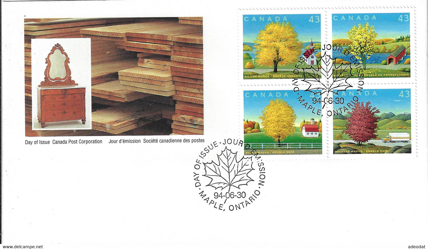 CANADA 1994 SCOTT 1524 3 FDCs - 1991-2000