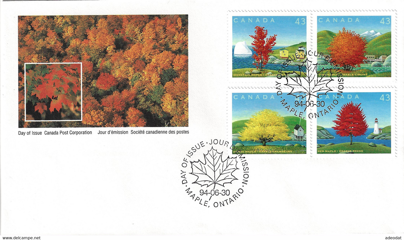 CANADA 1994 SCOTT 1524 3 FDCs - 1991-2000