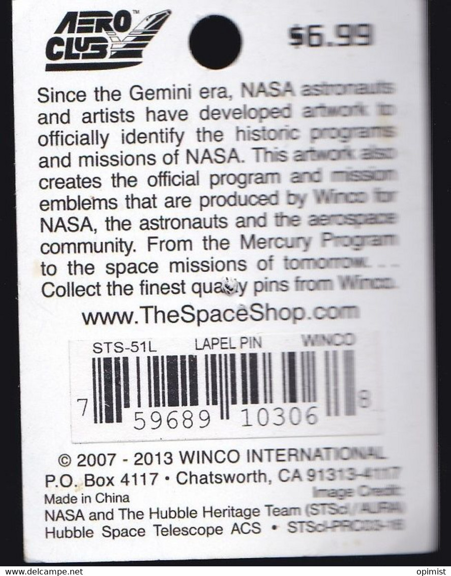 70058-Pin's.fusée.Espace.USA.signé 51L-NASA. - Space