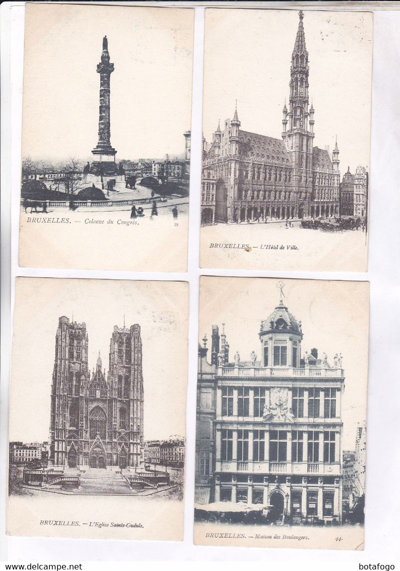 8 CPA BRUXELLES, (voir Timbres Dans Toutes) (toutes En 1903 !) - Loten, Series, Verzamelingen