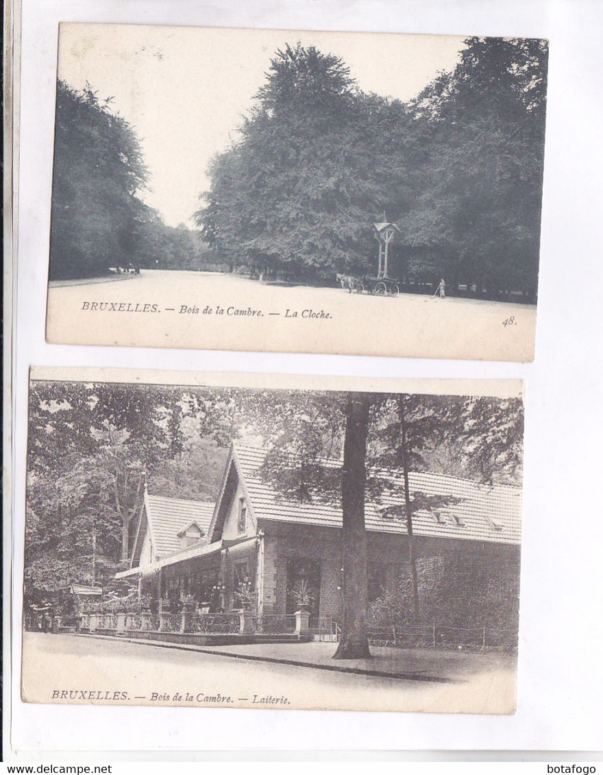 2 CPA BRUXELLES, RUE ET BOIS DE LA CAMBRE  En 1903! - Sets And Collections