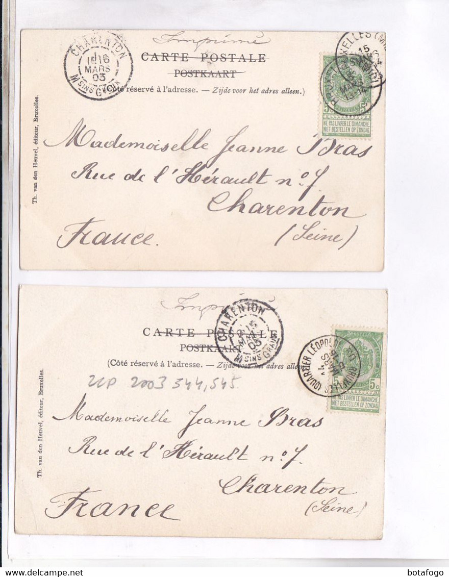 2 CPA BRUXELLES, RUE ET BOIS DE LA CAMBRE  En 1903! - Loten, Series, Verzamelingen