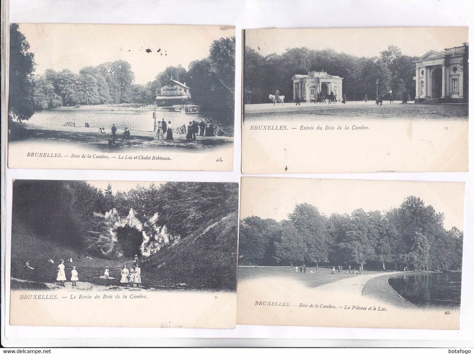 4 CPA BRUXELLES,  BOIS DE LA CAMBRE  En 1903! - Sets And Collections