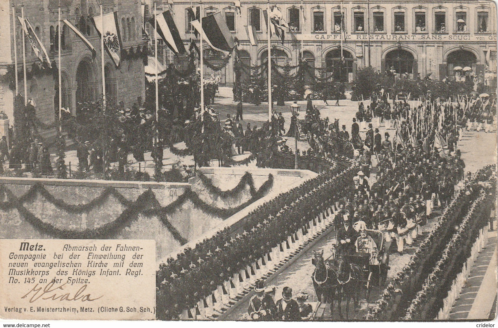 57 - METZ - MEISTERTZHEIM - TEMPLE NEUF - MUSIQUE DU 145 EME INFANTERIE - INAUGURATION PAR LE KAISER - 14-05-1904 - Metz