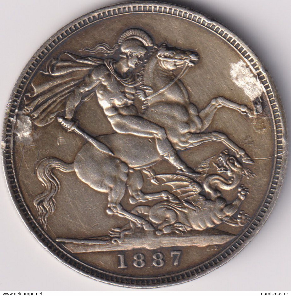 GREAT BRITAIN , CROWN 1887 ,  SILVER COIN - M. 1 Crown
