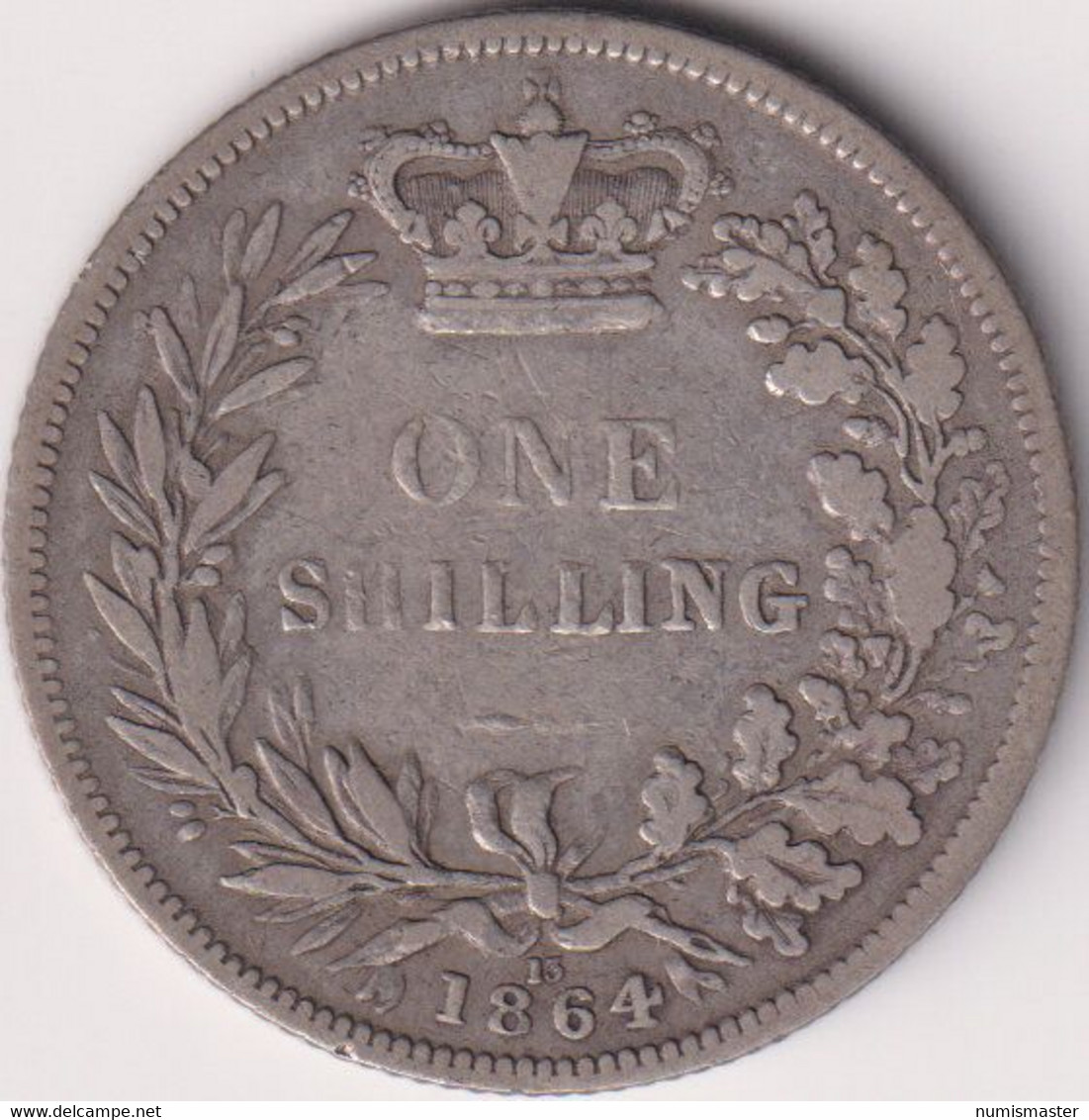 GREAT BRITAIN , SHILLING 1864 DIE 13 , SILVER COIN - I. 1 Shilling