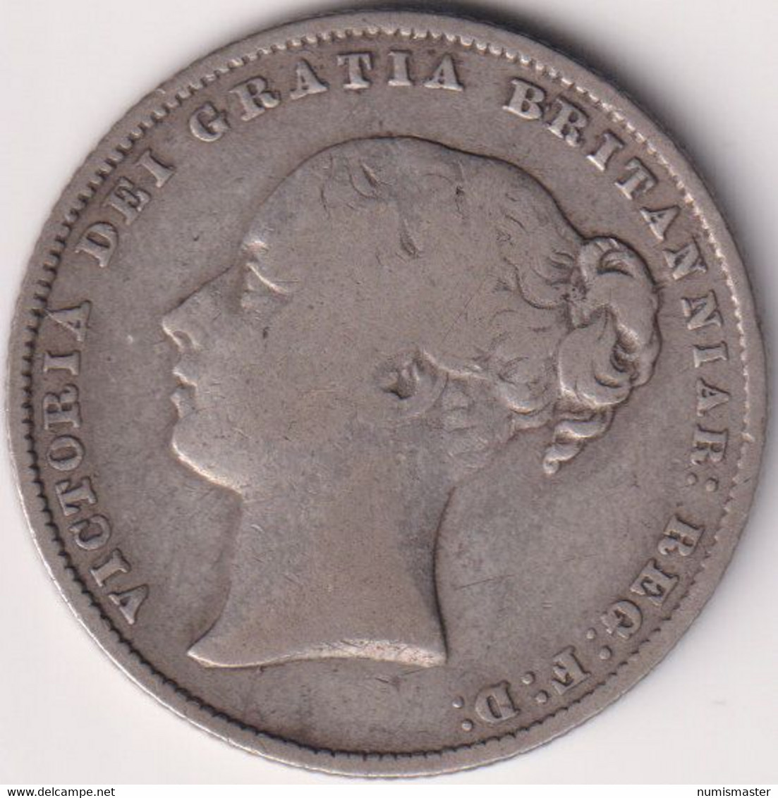 GREAT BRITAIN , SHILLING 1864 DIE 13 , SILVER COIN - I. 1 Shilling