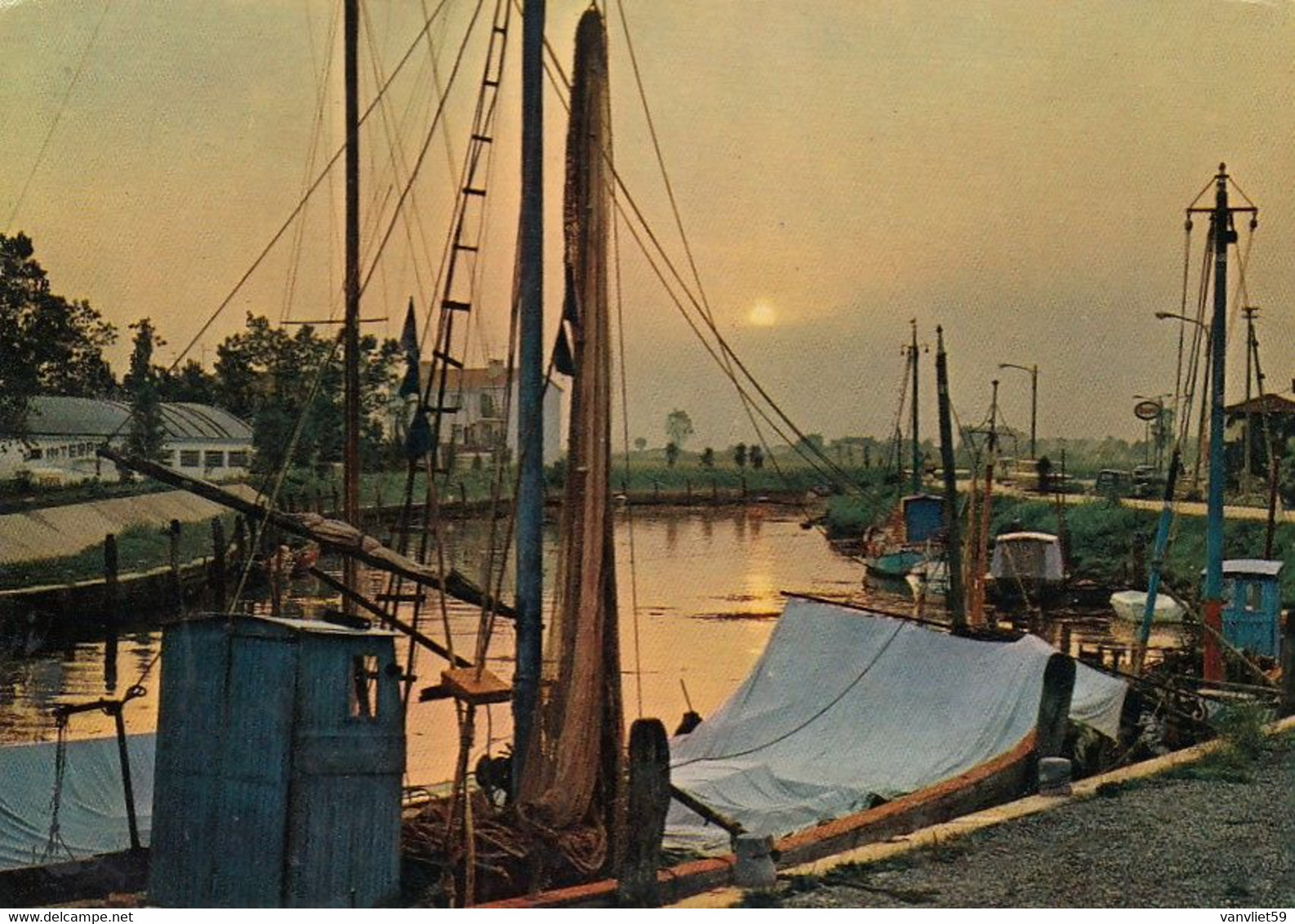 CAORLE-VENEZIA-PORTO-TRAMONTO-CARTOLINA VERA FOTOGRAFIA-VIAGGIATA IL 14-8-1968 - Venezia (Venedig)