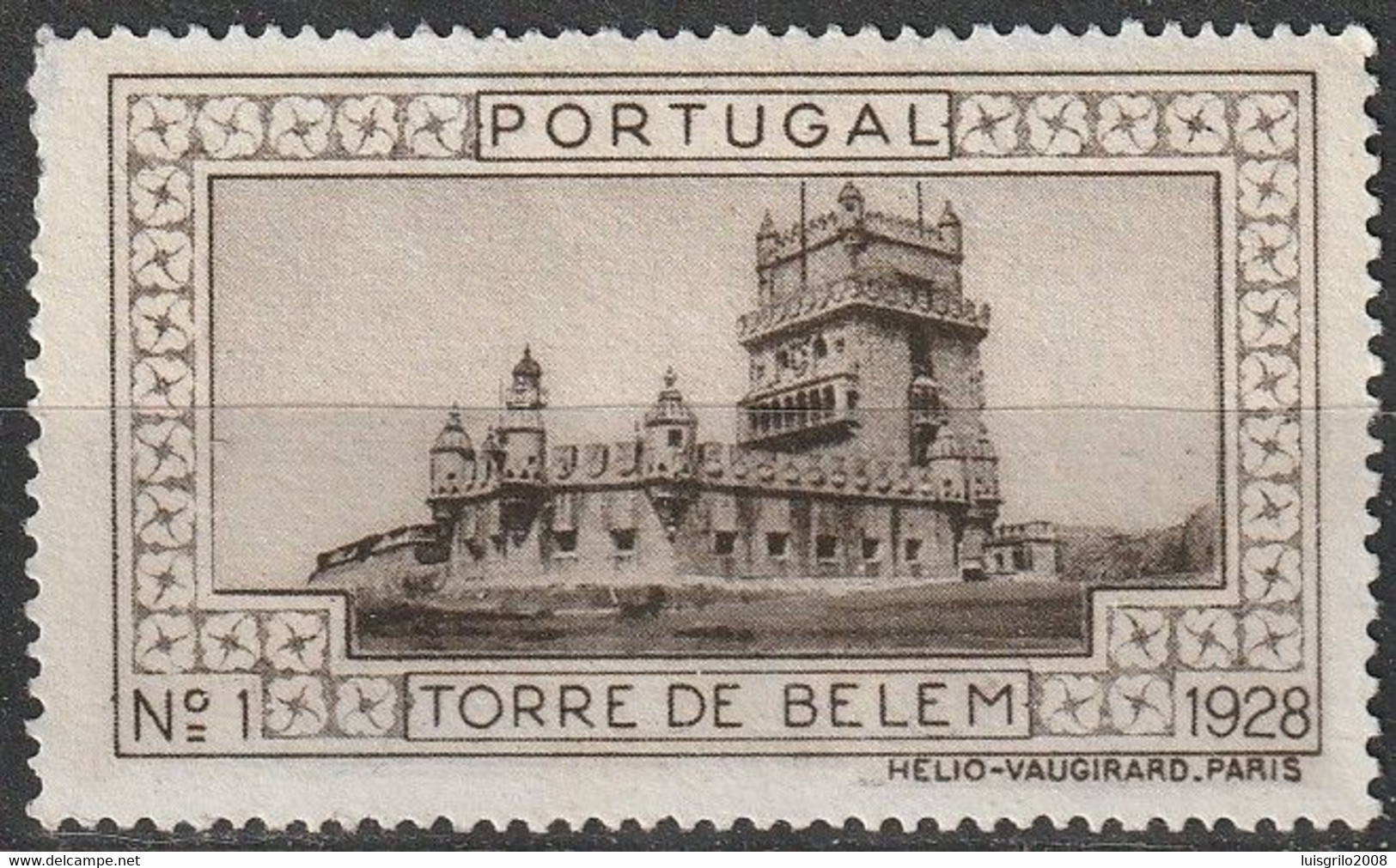 Vignette/ Vinheta, Portugal - 1928, Lisboa Torre De Belém / Novo Sem Goma - MNH - Emisiones Locales