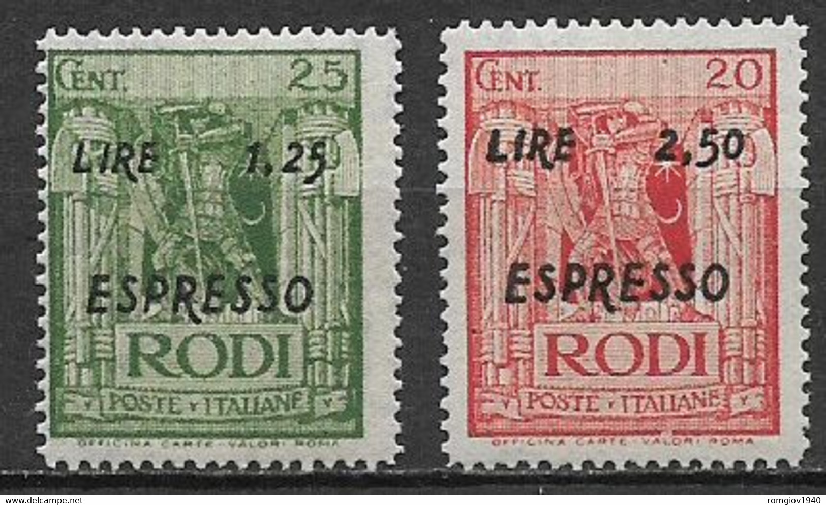 COLONIE ITALIANE 1944 ESPRESSI OCCUPAZIONE TEDESCA DELL'EGEO SASS. 5-6 MNH XF - Egée (Occ. Allemande)