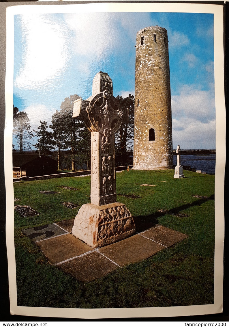 Grande CPM Comté D'Offaly - Monastère De Clonmacnoise, Haute Croix Et Tour Ronde - High Cross And Round Tower - Offaly