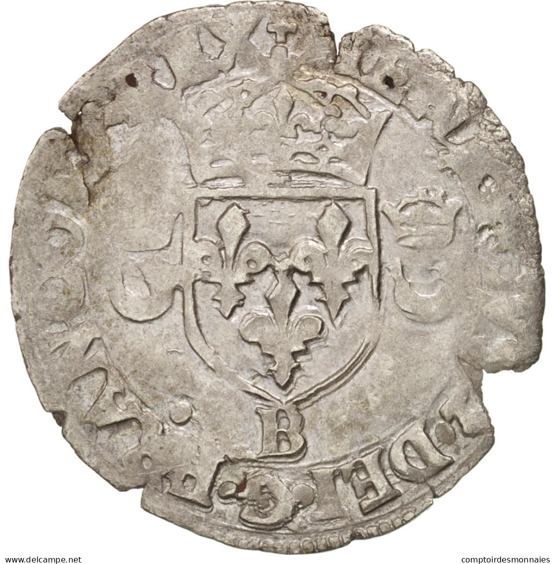 Monnaie, France, Douzain Aux Croissants, 1551, Rouen, TB+, Billon, Duplessy:997 - 1547-1559 Henry II