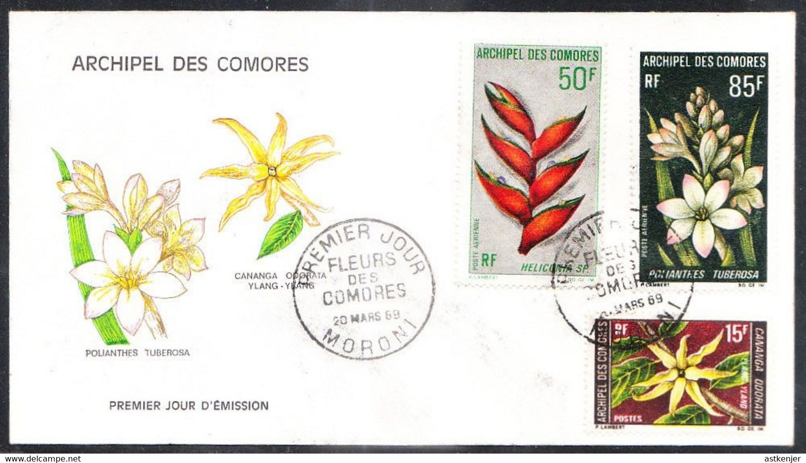 ARCHIPEL COMORES - FDC Flore - 20.03.1969 - COMOROS - KOMOREN - Lettres & Documents