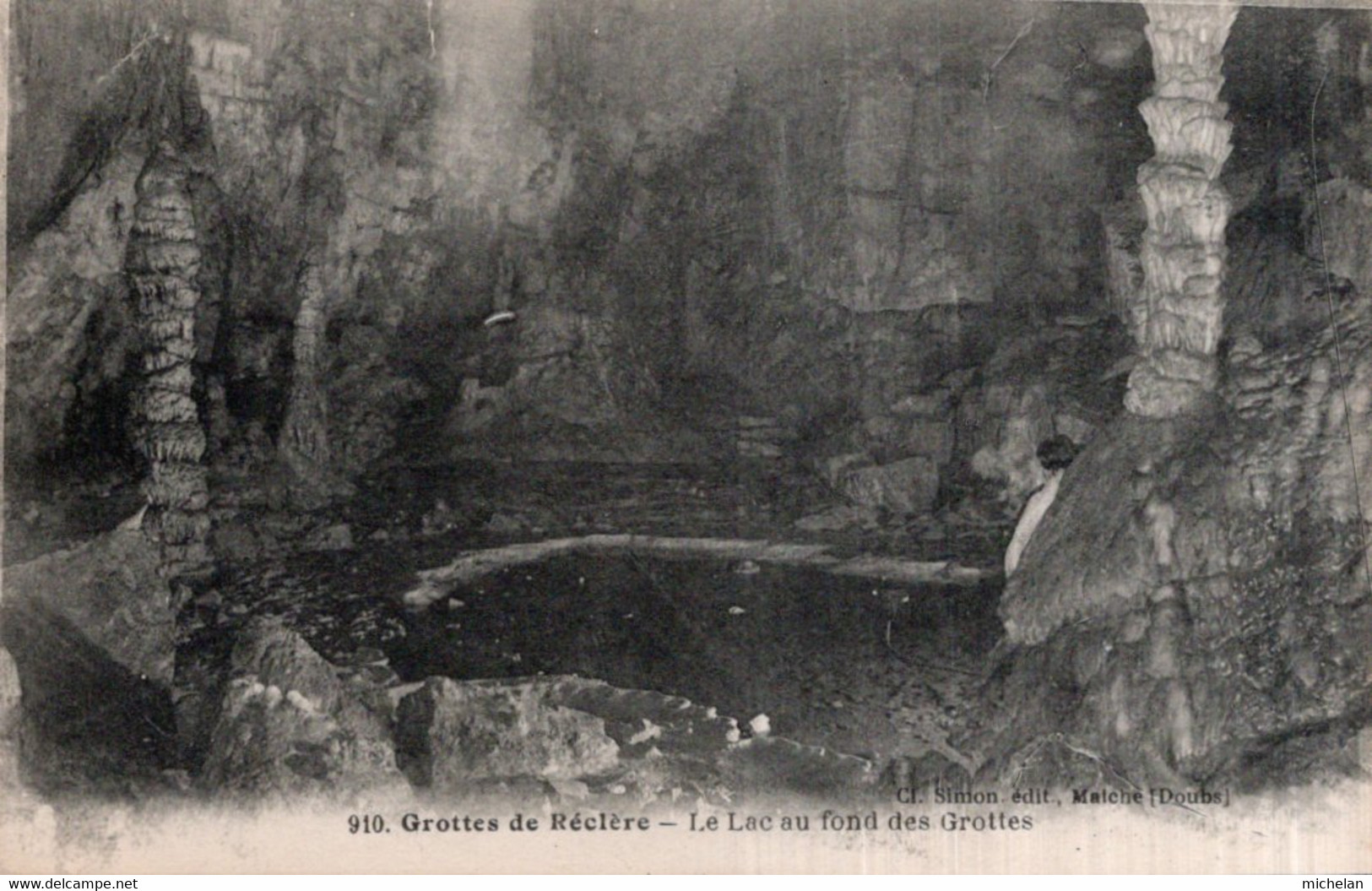 CPA   SUISSE    GROTTES DE RECLERE---LE LAC AU FOND DES GROTTES - Réclère