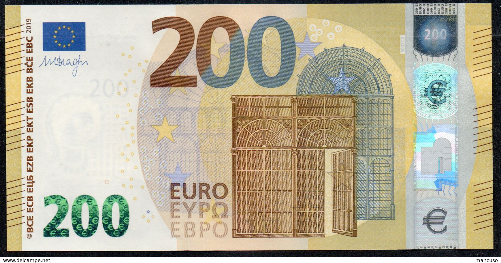 ITALIA € 200 SD S002 "00"  DRAGHI   UNC - 200 Euro