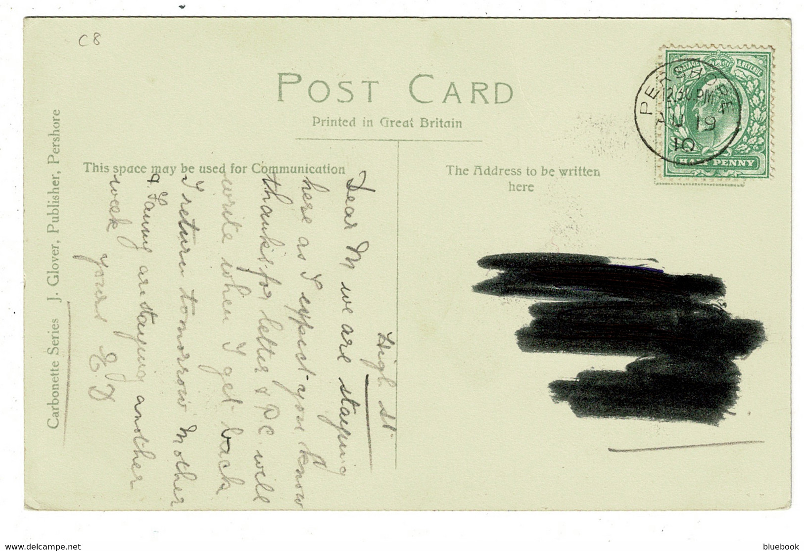 Ref 1479 - 1910 Postcard - The Bridge At Pershore Worcestershire - Thimble Postmark - Other & Unclassified