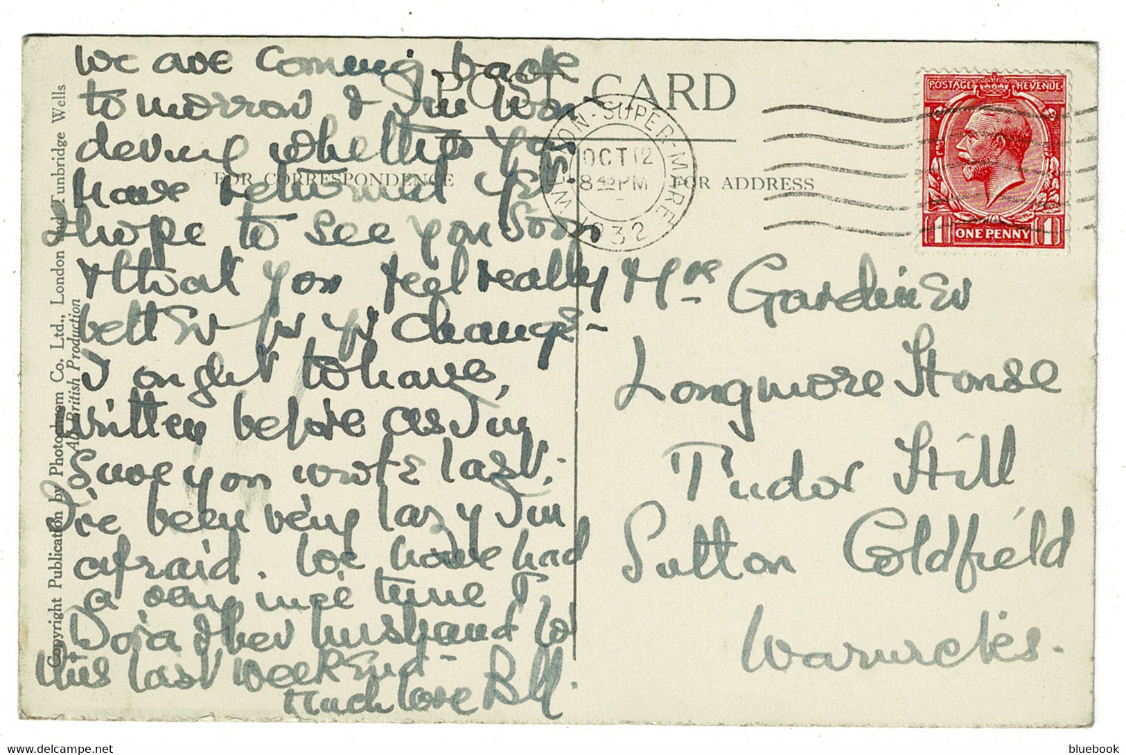 Ref 1480 - 1932 Postcard - Anchor Head Weston-super-Mare Somerset - Weston-Super-Mare