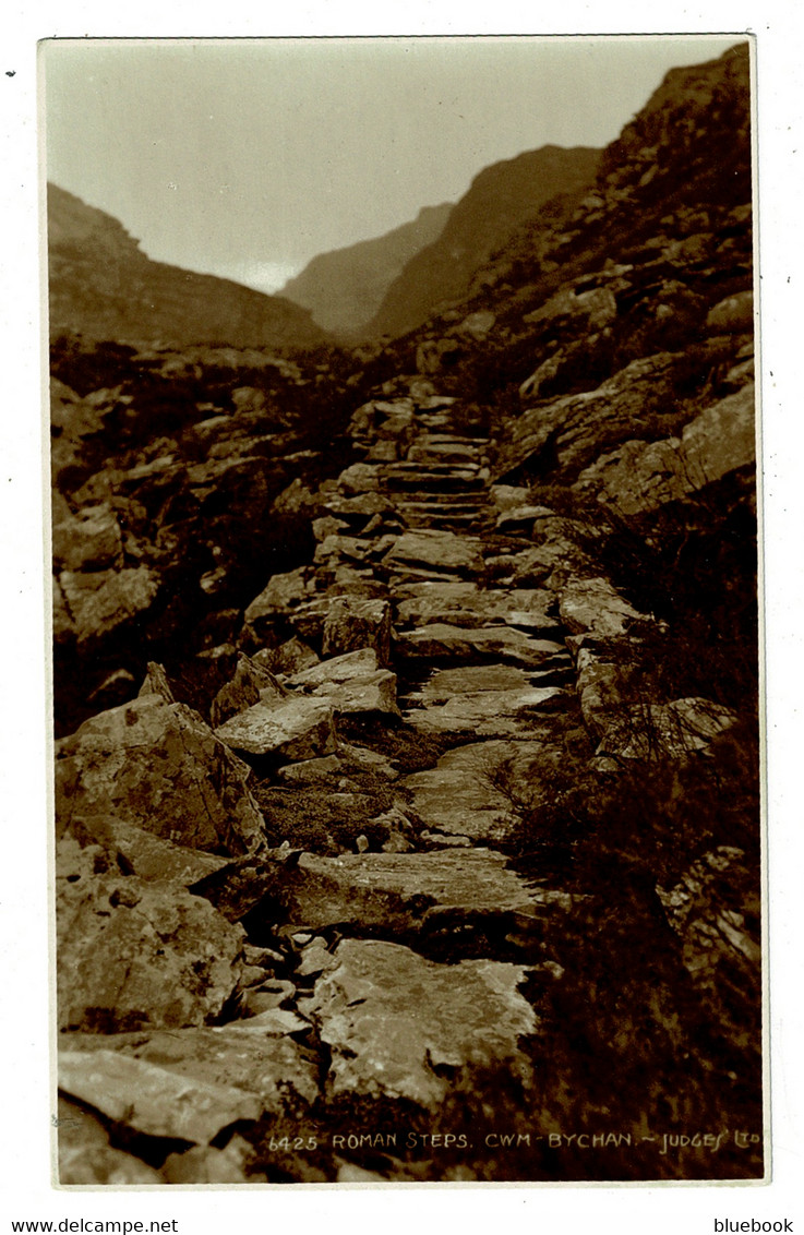 Ref 1480 - Judges Real Photo Postcard - Roman Steps - Cwm Bychan Caernarvonshire Wales - Caernarvonshire