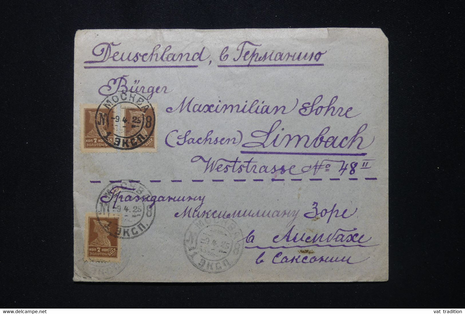 U.R.S.S. - Enveloppe De Moscou Pour L 'Allemagne En 1925 - L 91881 - Covers & Documents