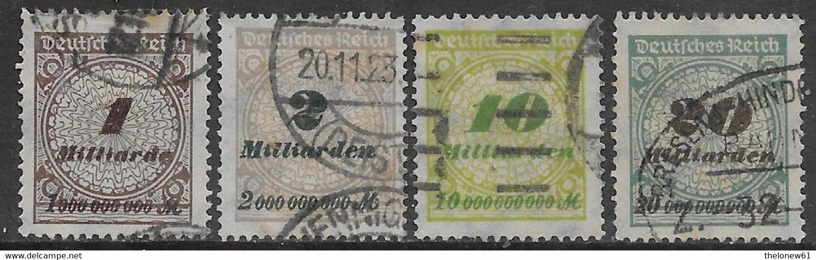 Germania Deutsches Reich 1923 Definitives 4val Mi N.325-326,328-329 US - Gebruikt