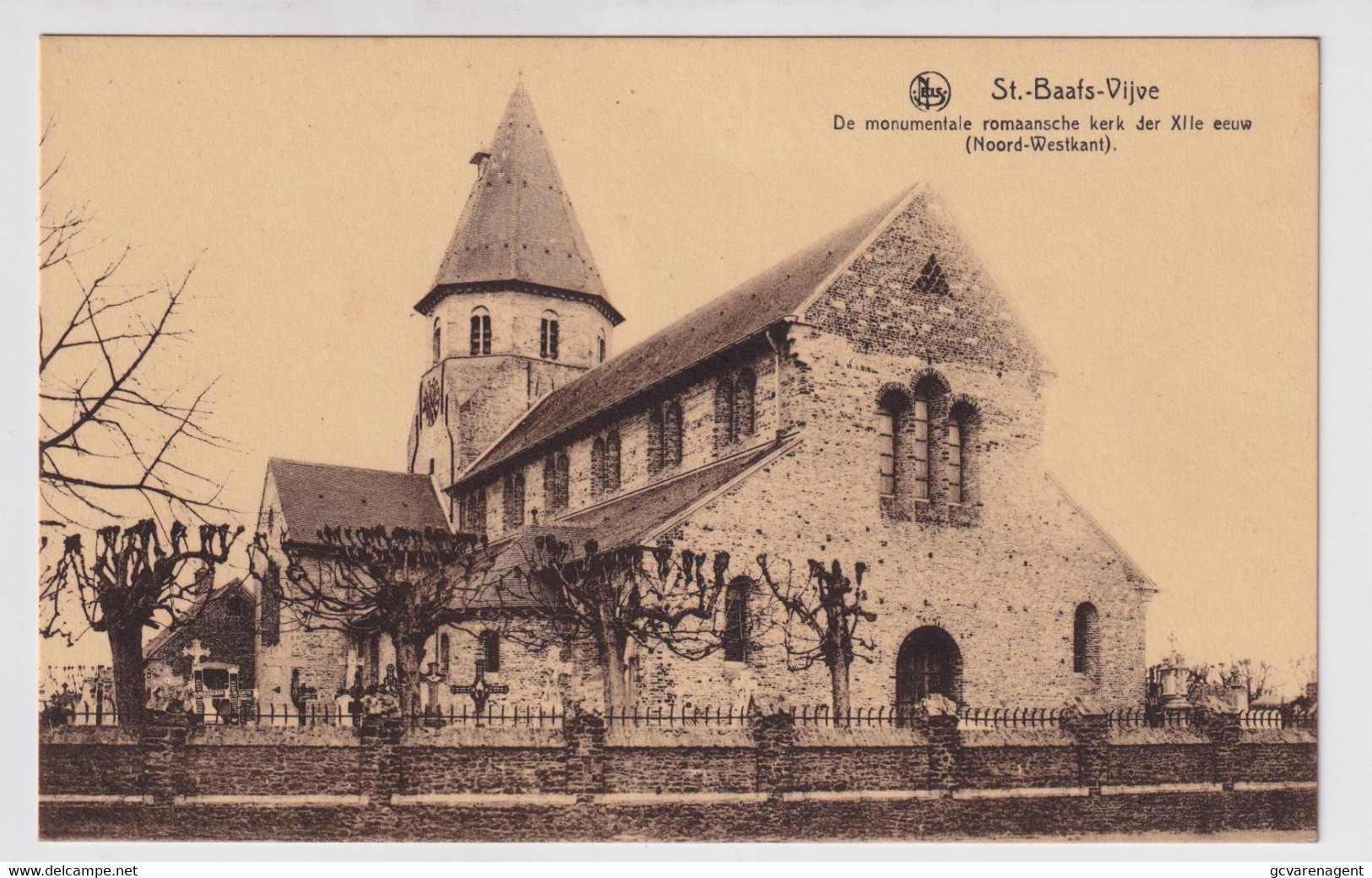 ST.BAAFS VIJVE  DE MONUMENTALE ROMAANSCHE KERK DER XIIe EEUW  NOORD WESTKANT - Wielsbeke