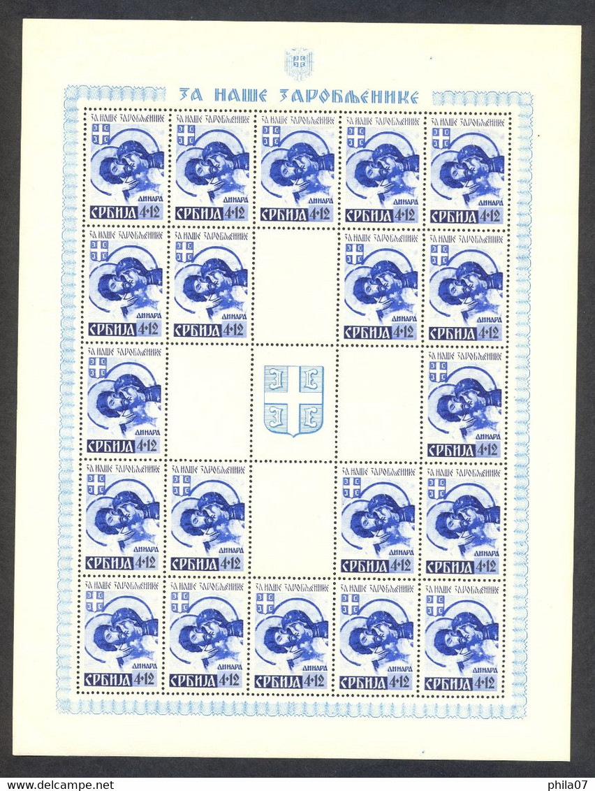 SERBIA - Mi.No. 62/65, complete sheet in good quality.